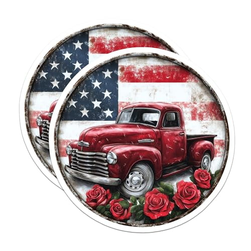 (2 Pack) American Flag Decor Magnet - 5" On Longest Side - Sticks to Smooth Flat Surfaces - Made in USA - MAG10040