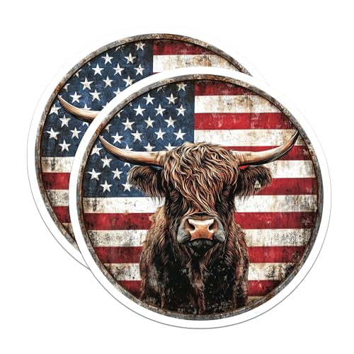 (2 Pack) American Flag Decor for Home Magnet - Farmhouse Kitchen Decor - 5" On Longest Side - Sticks to Smooth Flat Surfaces - Made in USA - MAG10035