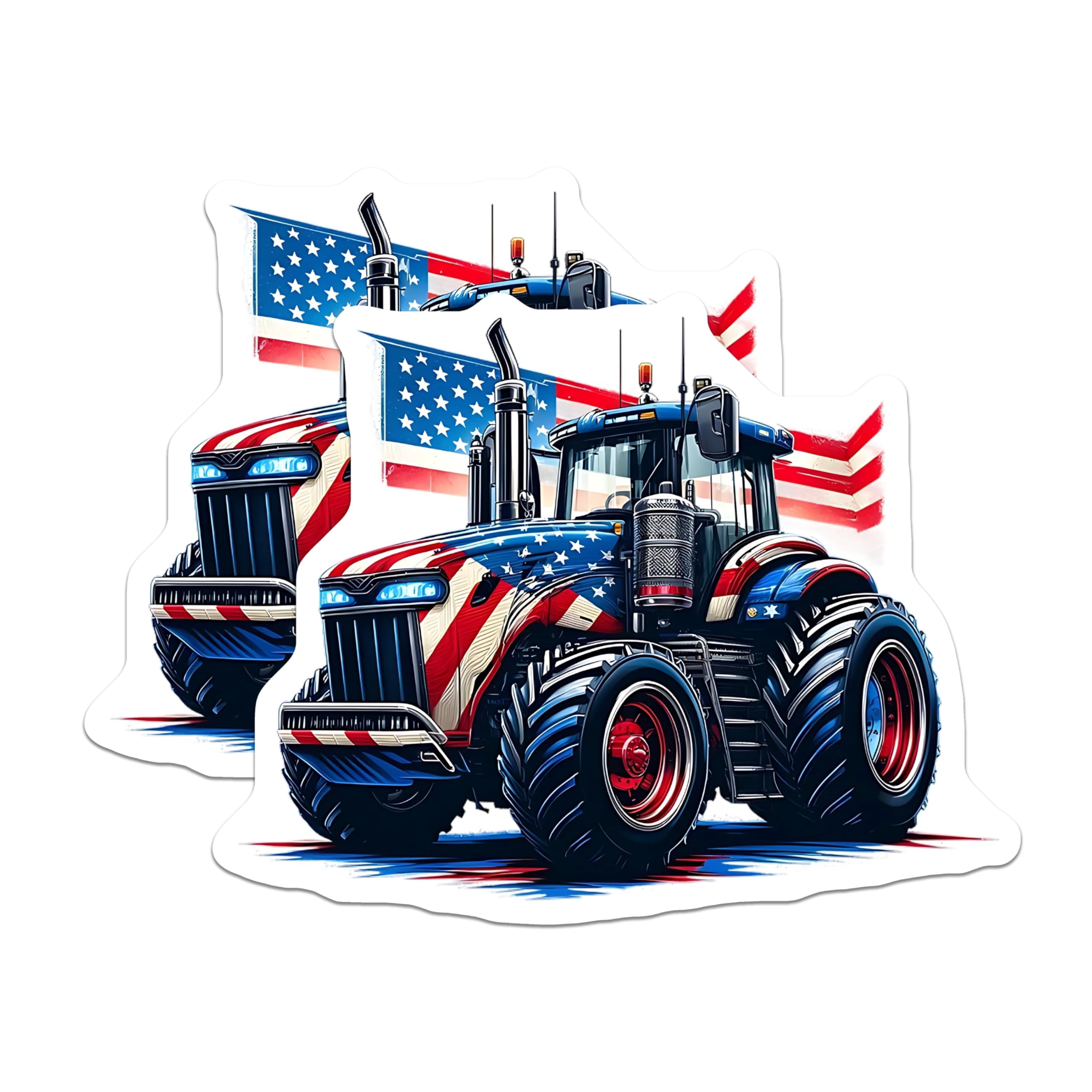 (2 Pack) American Flag Tractor Stickers - Patriotic Tractor - Farm ...