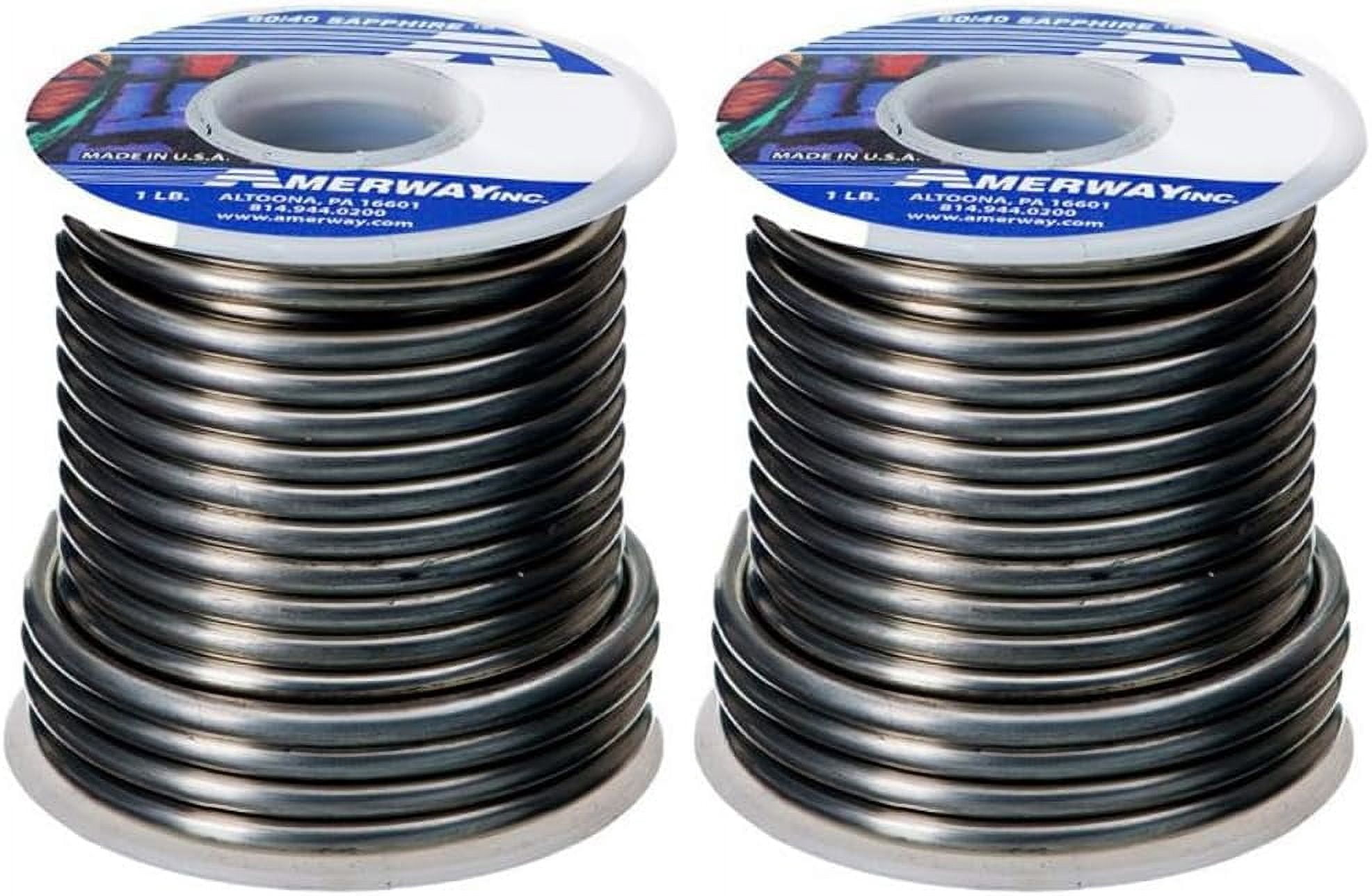 Amerway 60/40 Solder For Stained Glass (5 Pound Roll) - Lead-Tin Alloy For Glasswork & Crafts
