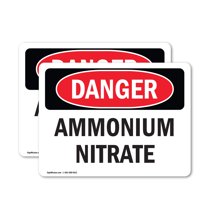 (2 Pack) Ammonium Nitrate OSHA Danger Sign 24 Inch X 18 Inch Vinyl Label Decal Sticker Weather Resistant, UV Protected for Workplace, Business, and Construction Site, Made in the USA
