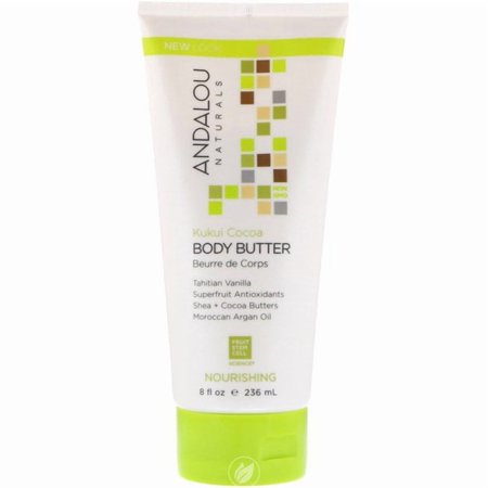 (2 Pack) Andalou Naturals Body Butter Nourishing Kukui Cocoa 8 Ounce