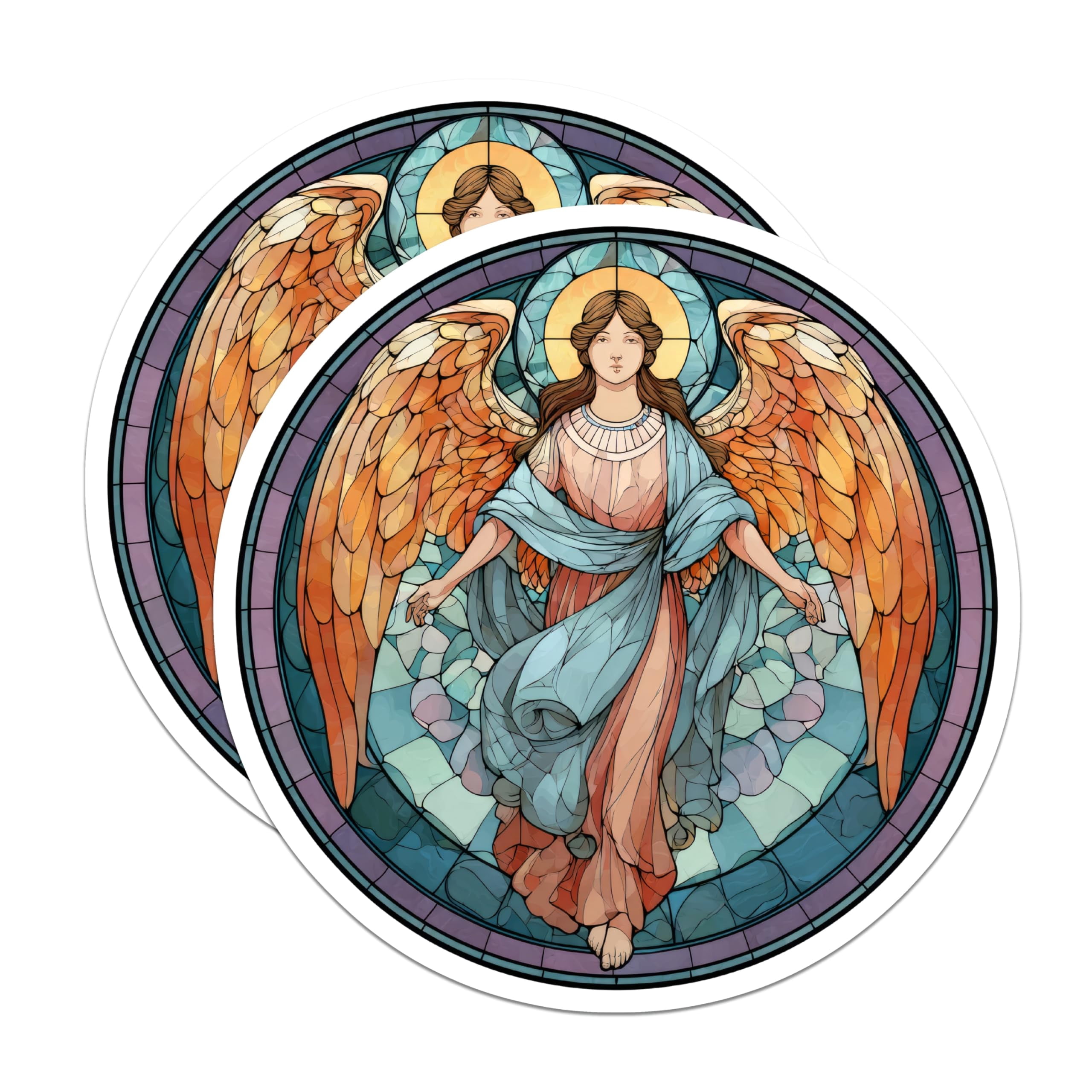 (2 Pack) Angel Magnets - Stained Glass Decor - Religious Kitchen ...