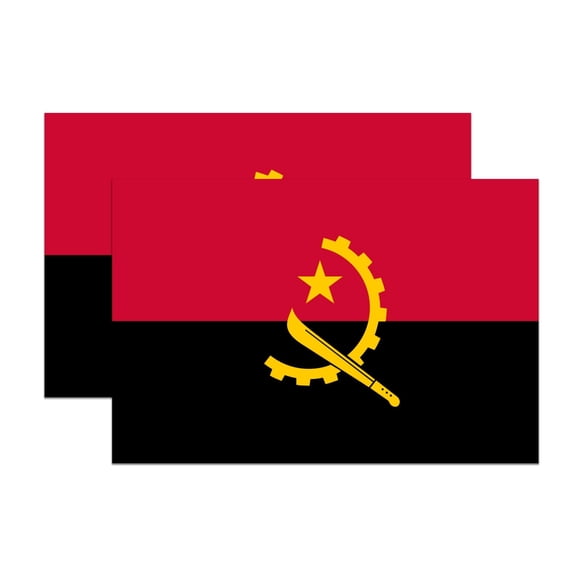 (2 Pack) Angola World Flag Magnets - Angola Pride - 5" On Longest Side - Premium Magnet - Choose from Over 200 Countries - for Cars, Refrigerators, Toolboxes, Lockers- Made in USA - MAG0812