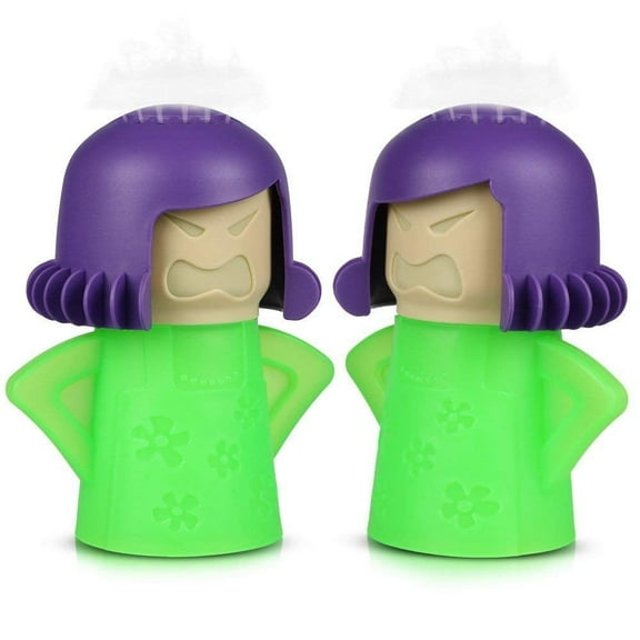 2 Pack Angry Mama Microwave Oven Steam Cleaner Easily Cleans the Crud in Minutes, Steam Cleans and Disinfects With Vinegar and Water for Home or Office Kitchens (Green)