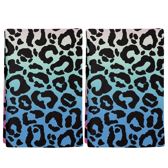 2 Pack Animal Gradient Kitchen Towels Leopard Print Decorative Dish Towel Sets Absorbent Quick Dry Hand Cloths Tea Towels for Cooking Baking Farmhouse Gifts 18x28in