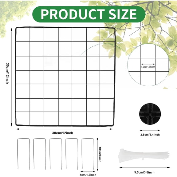 2 Pack Animal Protection Plant Covers, Metal Plant Protector, 12 Inch x 12 Inch Outdoor Plant Cage, 10 Pieces Metal Mesh Chicken Wire Cloche, Sturdy Animal Proof Plant Covers, Garden Plant Bell Cover
