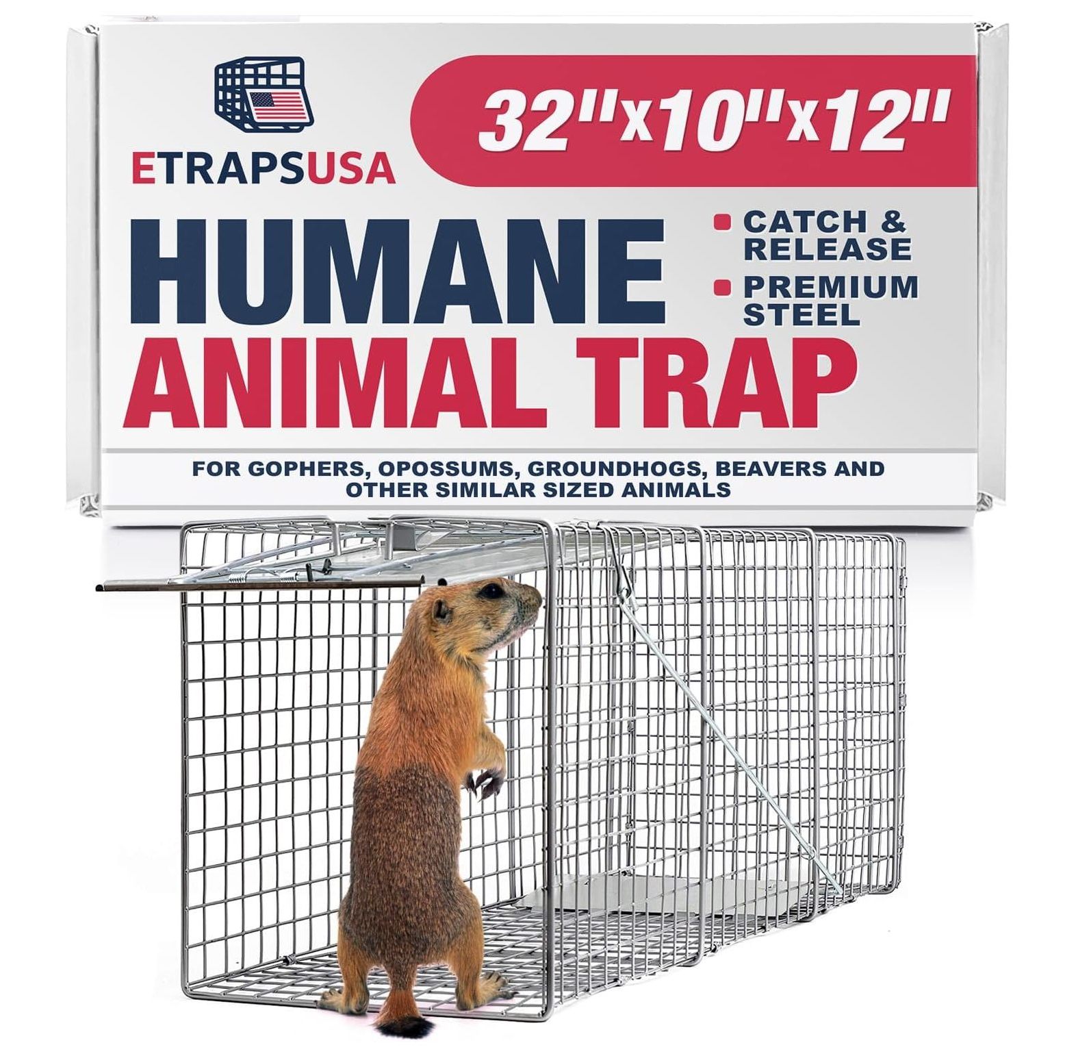 (2Pack) Animal Trap (32"x10"x12") Best Humane Animal Trap for
