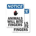 thumbnail image 1 of (2 Pack) Animals Will Bite Fingers OSHA Notice Sign 10 Inch X 14 Inch Indoor / Outdoor Rust-Free Aluminum Metal Signs for Workplace, Workshop, and Construction Site, Made in the USA, 1 of 8