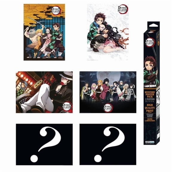 2 Pack Anime Character Posters with Assorted Collectible Wall Art Prints for Bedrooms Game Rooms Dorms and Home Decoration, Multicolor