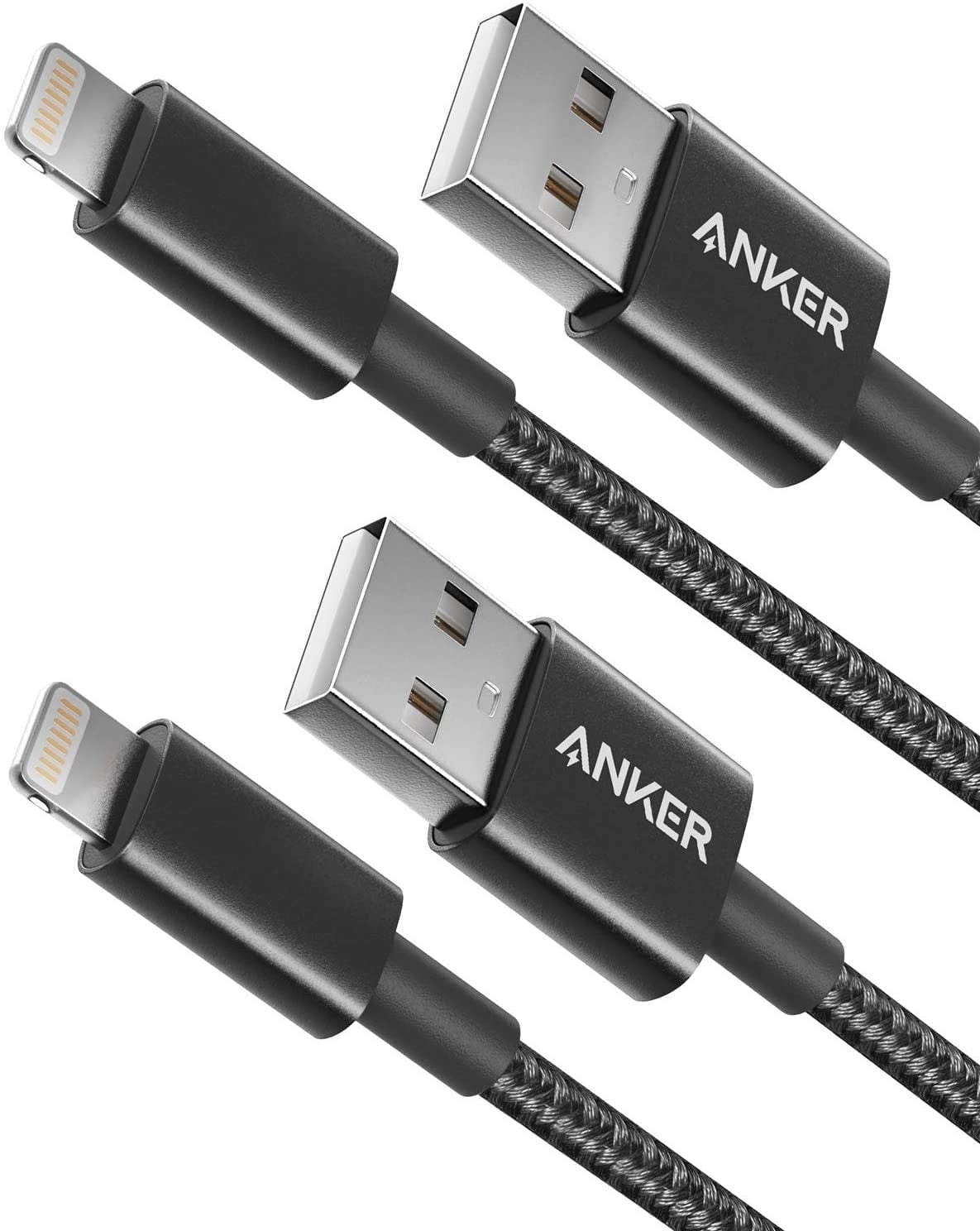 [2-Pack] Anker Charging Cable Data Sync 3.3ft Nylon Braided Lightning Cable