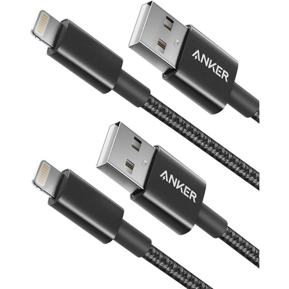 [2-Pack] Anker Charging Cable Data Sync 3.3ft Nylon Braided Lightning Cable