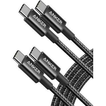2 Pack Anker New Nylon 60W USB C PD Charging Cable for Laptop ,Tablet 6ft [Black]