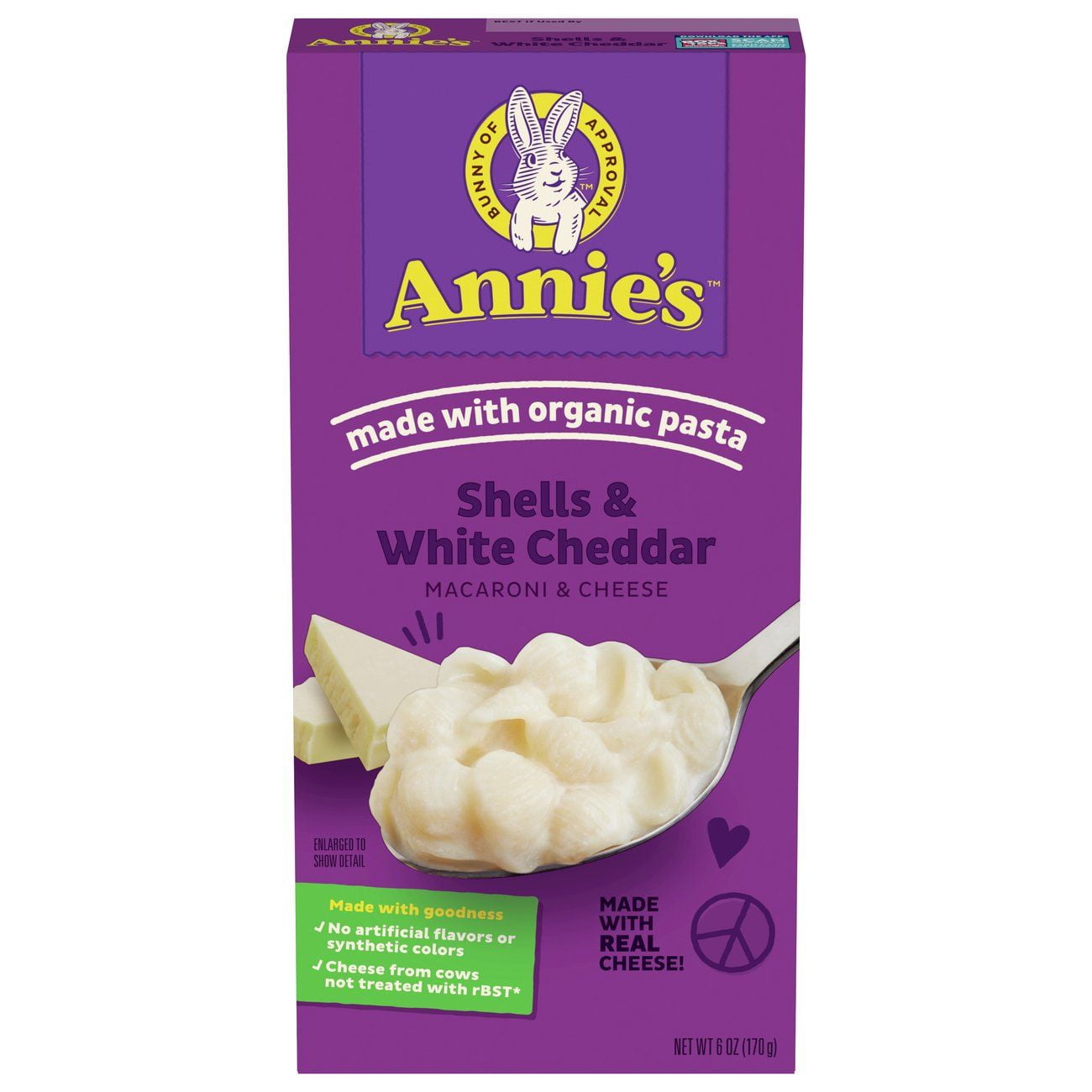 2 Pack - Annie's Shells \u0026 White Cheddar Macaroni \u0026 Cheese - 6 oz Packaging may vary