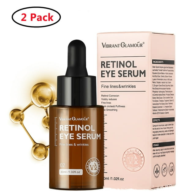 2 Pack Anti Aging Eye Cream Retinol Eye Serum for Puffy Eyes Dark