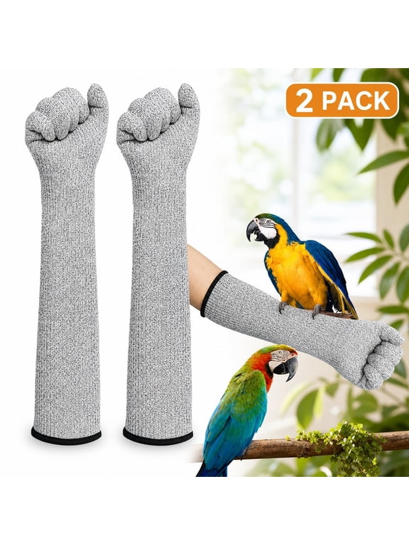 2 Pack Anti Bite Gloves for Birds Natural Loofah Fiber Handling Gloves 17.7 in