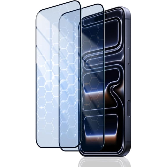 for 2-Pack Anti-Blue Light Screen Protector for iPhone 17 Pro, Tempered Glass Film, Impact-Protection, HD, Anti-Shatter, Anti-Scratch, 9H Hardness, Case Friendly, Bubble Free