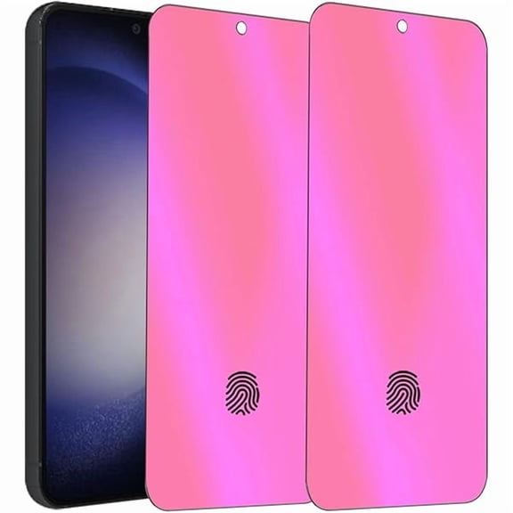 2 Pack Anti-Blue Privacy Tempered Glass for Samsung Galaxy S23 / Galaxy S22 Mirror Anti-Spy Screen Protector Film Electroplated Gradient Colorful Support Finger Unlock 6.1 inch