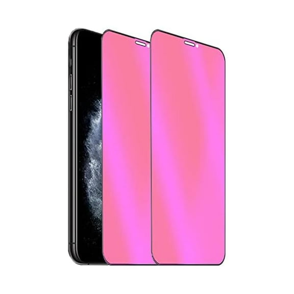 2 Pack Anti-Blue Privacy Tempered Glass Suit for iPhone X/iPhone XS/iPhone 11 Pro Mirror Anti-Spy Screen Protector Anti-Peeping Film Electroplated Gradient Colorful