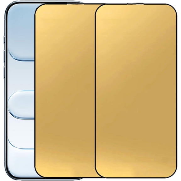 2 Pack Anti-Blue Tempered Glass Screen Protector Film for iPhone Air 6.5 inch Gold