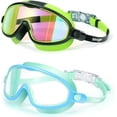 thumbnail image 1 of 2 Pack Anti-Fog Anti-UV Wide View Swimming Goggles for Kids 3-14, 1 of 6