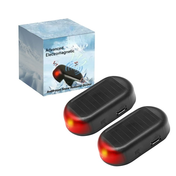 2-Pack Anti-Freeze Electromagnetic Car Snow Removal Device, 2026 Solar-Powered LCE Prevention Pad for Vehicles, Portable Frost & SnowDefroster with Electromagnetic Heating Support