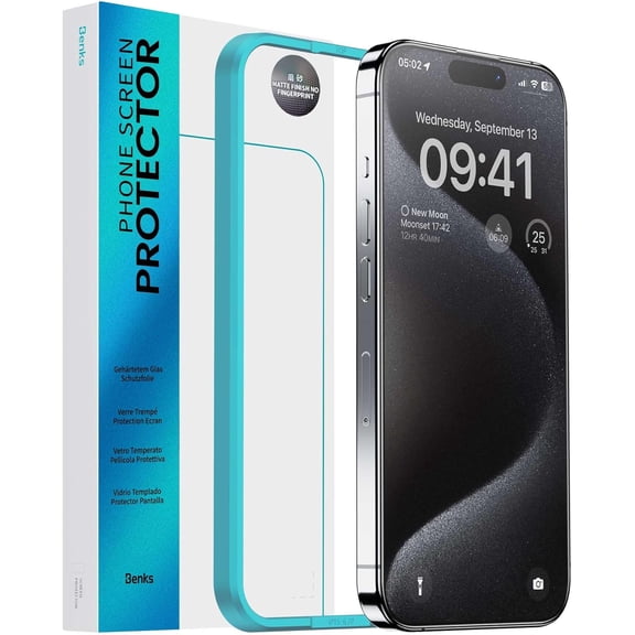 [2 Pack Anti-Glare Matte Screen Protector Compatible for iPhone 15, 9H Full Coverage Tempered Glass Film for Gamming[Ultra-Thin][Ultra-Smooth][Anti-Fingerprint][Bubble Free]
