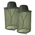 thumbnail image 1 of [2 Pack] Anti-Mosquito Mask Hat Net Mesh Head Face Protector, IC ICLOVER Insect Bee Mosquito Bug Resistance Sunhat Safari Hat Without UV Protection for Travel Camping Pasture, Green, 1 of 8