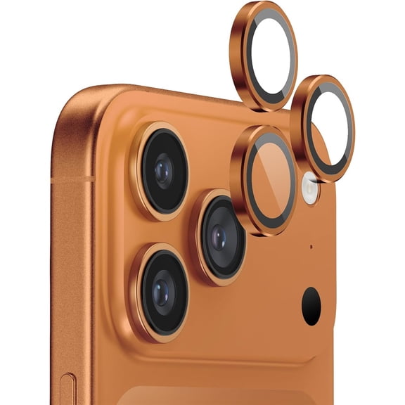 2-Pack Anti-Reflection Camera Lens Protector for iPhone 17 Pro , Easy Installation, Anti-Scratch,9H Hardness,98% Ultra Clarity,Maintains Original Lens Design  Orange
