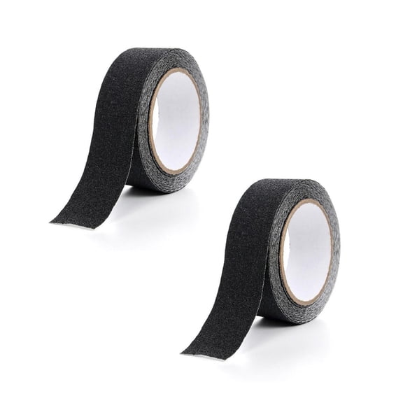 2 Pack Anti Slip Tape,0.98 Inch x 16 Ft Grip Tape for Stairs Outdoor/Indoor, Waterproof Non Skid Roll for Stair Treads Non Slip, High Traction Friction Abrasive Adhesive Stair Steps,Black