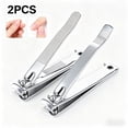 thumbnail image 1 of 2-Pack Anti-Splash Stainless Steel Nail Clippers Set, with & without Built-in Nail File, Precision Large Opening Nail Cutters for Thick Hard Toenails, 1 of 3