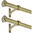 thumbnail image 1 of 2 Pack Antique Bronze Curtain Rods, 28 to 48 Inches, Heavy Duty with Brackets & End Cap, 1 of 14