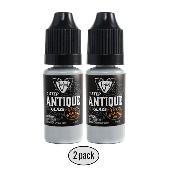 2 Pack - Antique Glaze, Ash Grey, (9mL) Vintaj 1 Step, Jewelry Craft, Patina, Multi-surface