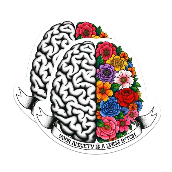(2 Pack) Your Anxiety Is A Lying B**** Magnets - Funny Empowering Inspiring Magnet - 5" On Longest Side - Premium Magnet - for Cars, Refrigerators, Toolboxes, Lockers - Made in USA - MAG0650