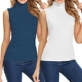 thumbnail image 1 of 2 Pack ANYFIT WEAR Womens Mock Turtleneck Tank Top Sleeveless SLim Fit Top Basic Solid Layer Shirt, 1 of 7