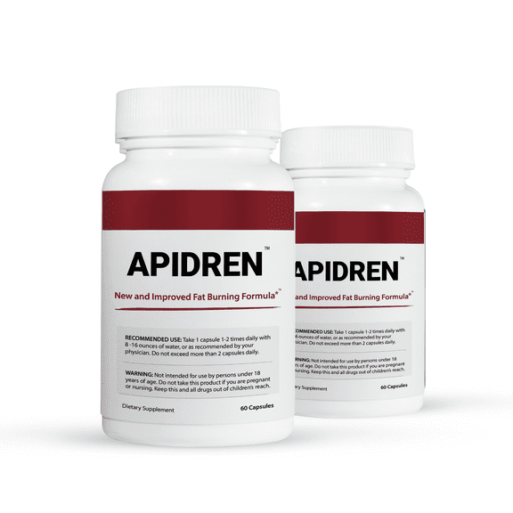 2 Pack Apidren Extra Strength Thermogenic Fat Burning Formula 60 Capsules x2