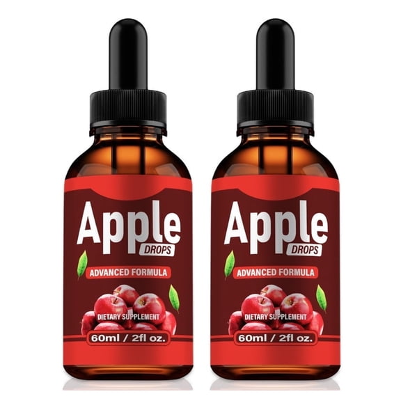 (2 Pack) Apple Drops, Pure Apple Liquid Dropper Formula - Naturally Supports Healthy Circulation, Stable Levels and Energizes the Body, Official Gotas Review (60 Servings)