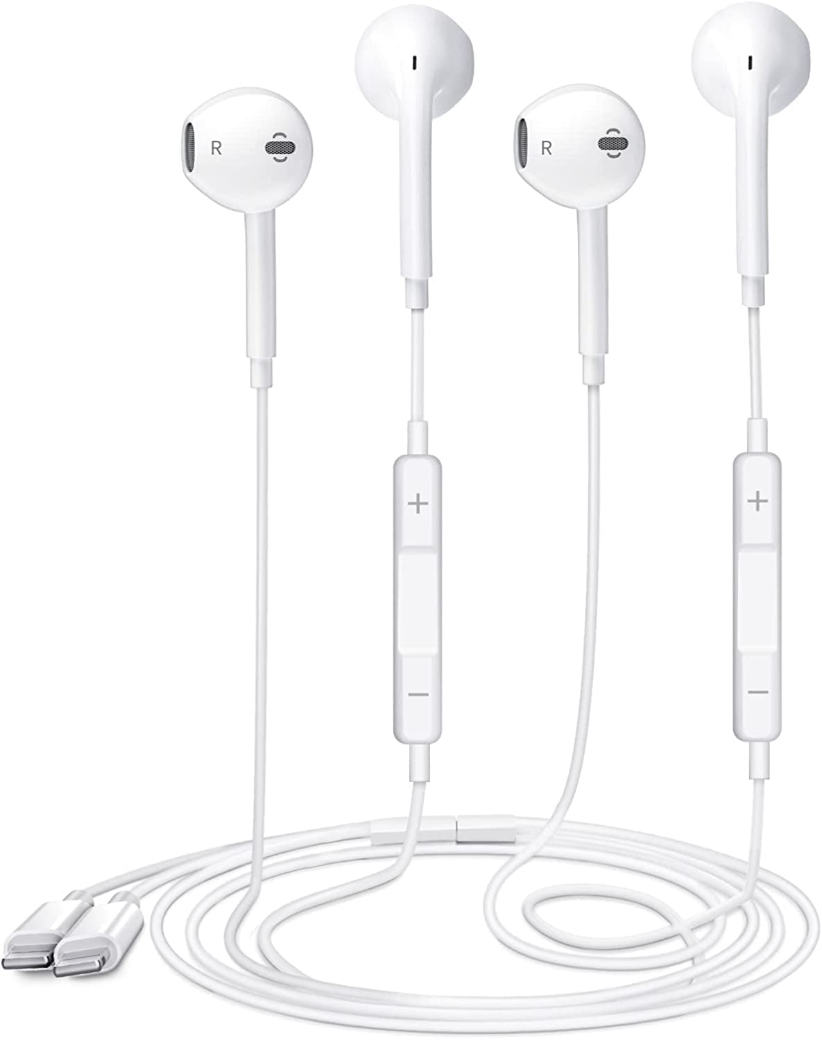 2 Pack for Apple EarPods Headphones with Lightning Connector Wired