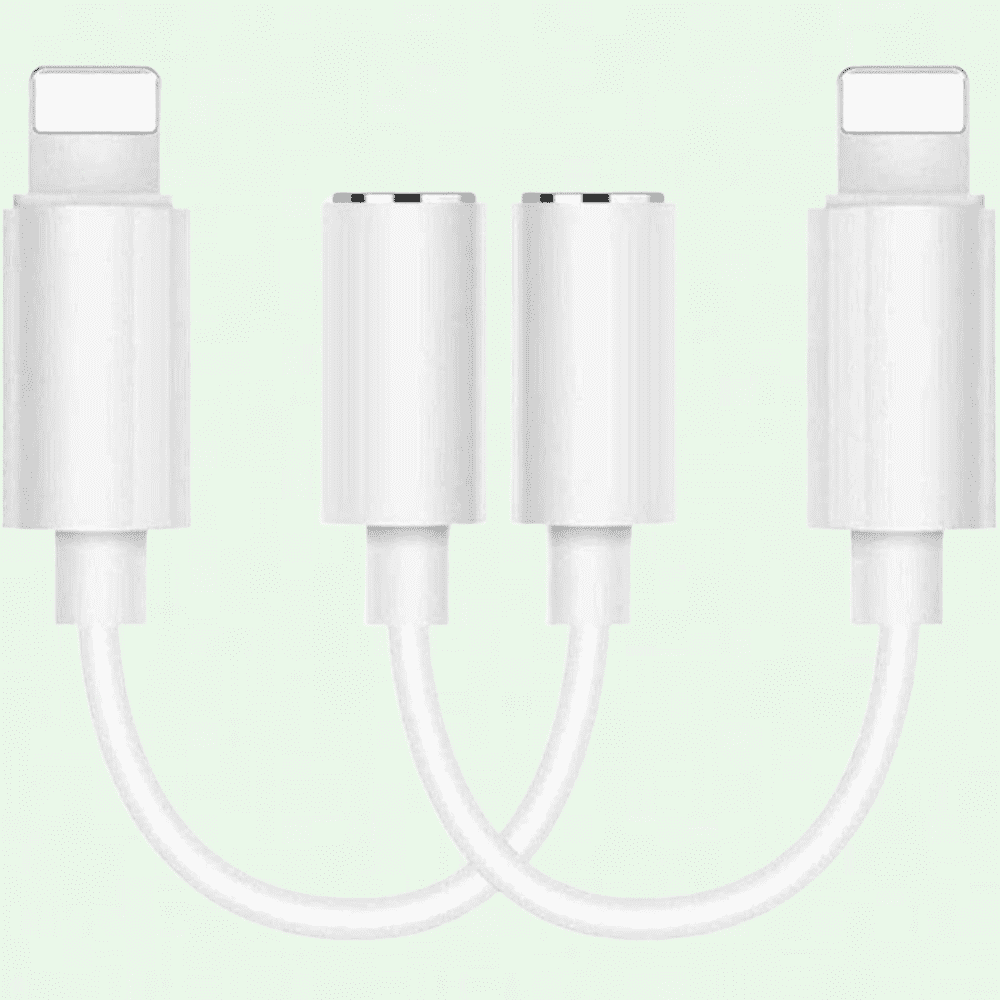 2 Pack Apple MFi Certified Lightning to 3.5mm Headphone Jack Adapter