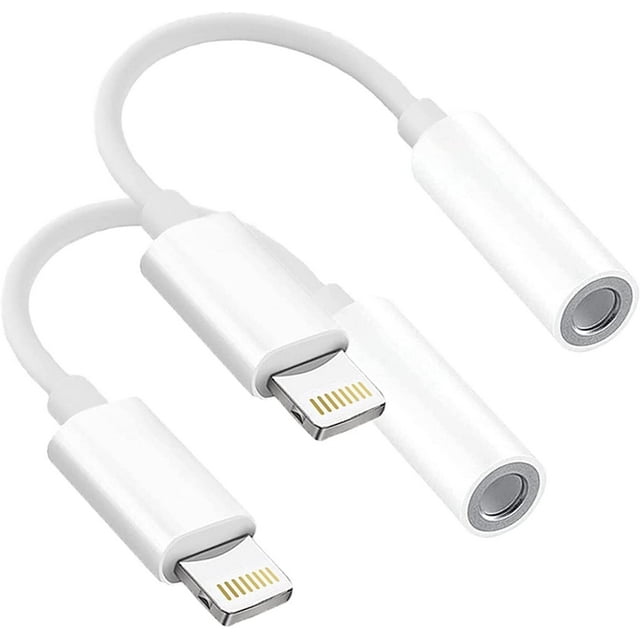 2 Pack [Apple MFi Certified] for iPhone 3.5mm Headphones Adapter