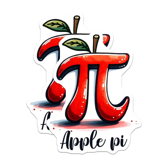 (2 Pack) Apple Pi Magnets - Geeky Math Lover Decoration - Apple Pi Pun - Fun Math Humor Decor for Teachers - 5" On Longest Side - for Cars, Fridges, Toolboxes - Made in USA - MAG8157