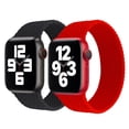 thumbnail image 1 of 2 Pack Apple Silicone Wristbands Braided Solo Loop Elastic Watch Strap For Apple For Apple watch band 40mm 44mm 38mm 42mm Compatible iWatch series 3 4 5 SE 6 7 2 1 Sport Strap, 1 of 10