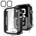 thumbnail image 1 of [2 Pack] for Apple Watch Series 11/10 [46mm] Waterproof Case, IC ICLOVER Full Cover Snap-on Case Built-in Clear Glass Screen Protector Anti-Scratch PC Cover for iWatch Series S11/S10, Black, 1 of 7