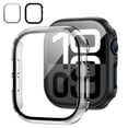 thumbnail image 1 of [2 Pack] for Apple Watch Series 11/10 Case [42mm], IC ICLOVER Full Cover Snap-on Cover with Built-in Clear Glass Screen Protector Anti-Scratch Hard PC Cover for iWatch Series S11/S10, Clear+Black, 1 of 7