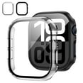 thumbnail image 1 of [2 Pack] for Apple Watch Series 11/10 Case [46mm], IC ICLOVER Full Cover Snap-on Cover with Built-in Clear Glass Screen Protector Anti-Scratch Hard PC Cover for iWatch Series S11/S10, Clear+Black, 1 of 7
