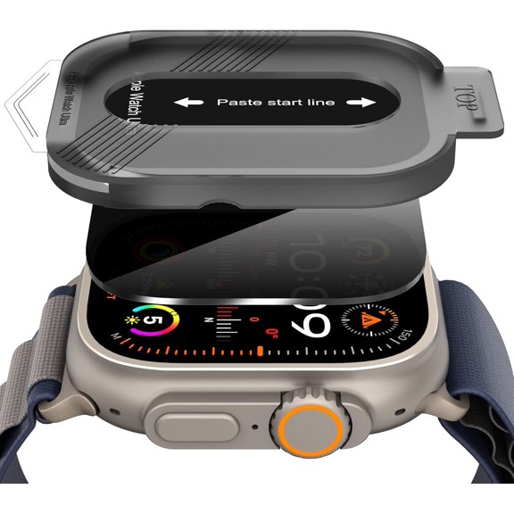 2-Pack for Apple Watch Ultra 3/2/1 49mm Tempered Glass Privacy Screen Protector, [Anti-peeping] 9H Hardness protective film - Auto-alignment Installation Kit