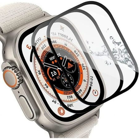 (2 Pack) Apple Watch Ultra 49mm Screen Protecto Tempered Glass Screen Protector 49mm Full Screen Coverage Anti-Scratch