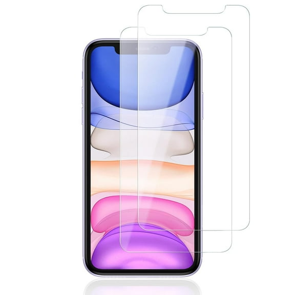 (2 Pack) For Apple iPhone 11 Tempered Glass Screen Protector, Full Coverage, Anti Scratch, Bubble Free Case Friendly Fingerprint Resistant HD Screen Protector for iPhone 11