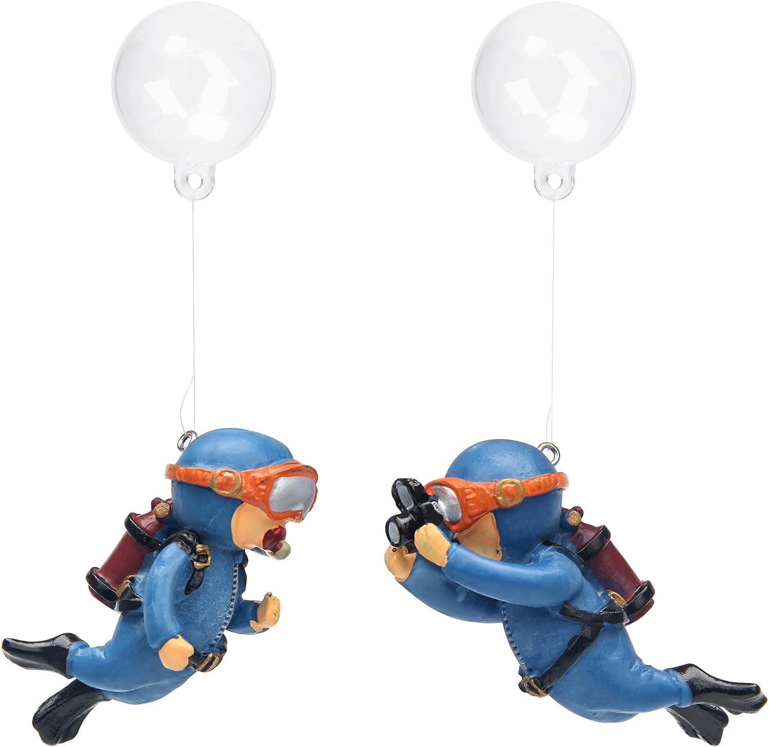 2 Pack Aquarium Decoration, Photographer and Diver Floating Aquarium