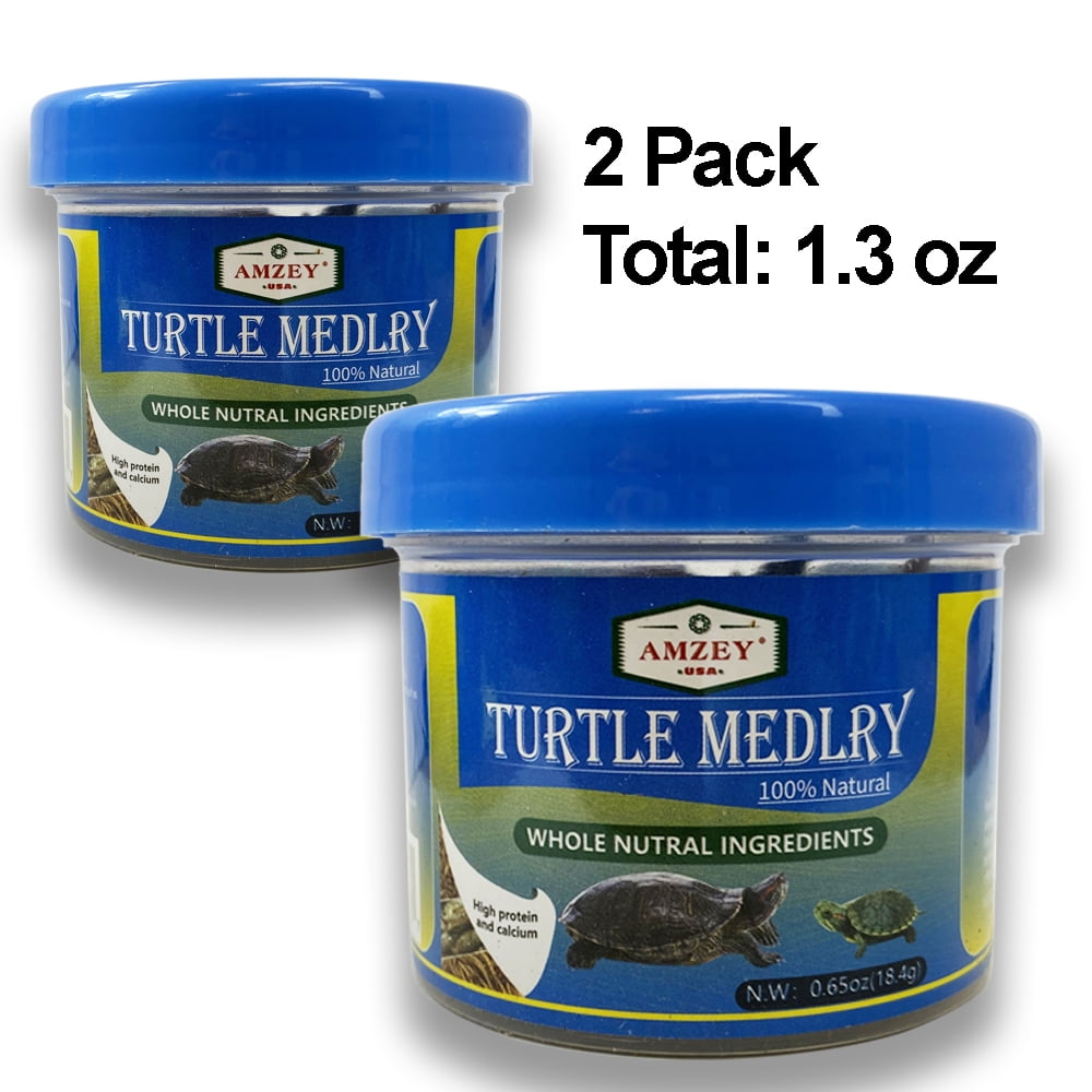 2 Pack Aquatic Turtle Medley Treat Food, 100 Natural Aquarium Fish
